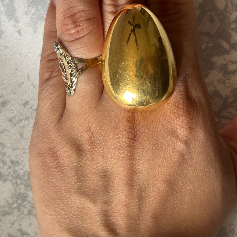 Sophie Buhai Gold Egg Ring Size 8 925 - Picture 2 of 5